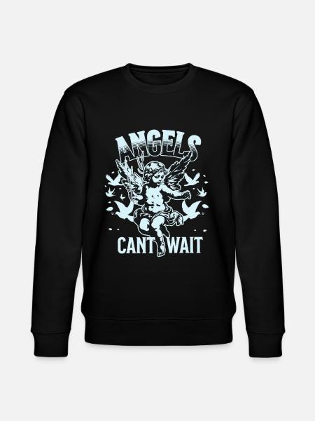 Engel-T-skjorte unisex Engler kan ikke vente VintageTee - Stanley/Stella CHANGER økologisk unisex-sweatshirt - svart
