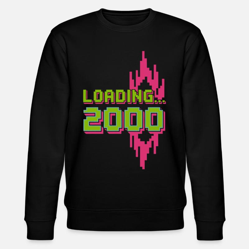Retro Pixel Loading 2000 Design - Stanley/Stella Unisex Bio-Sweatshirt CHANGER  - Schwarz