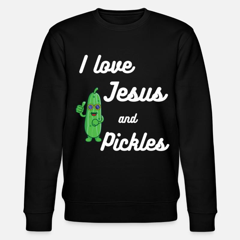Gurken und Jesus Religiös - Stanley/Stella Unisex Bio-Sweatshirt CHANGER  - Schwarz
