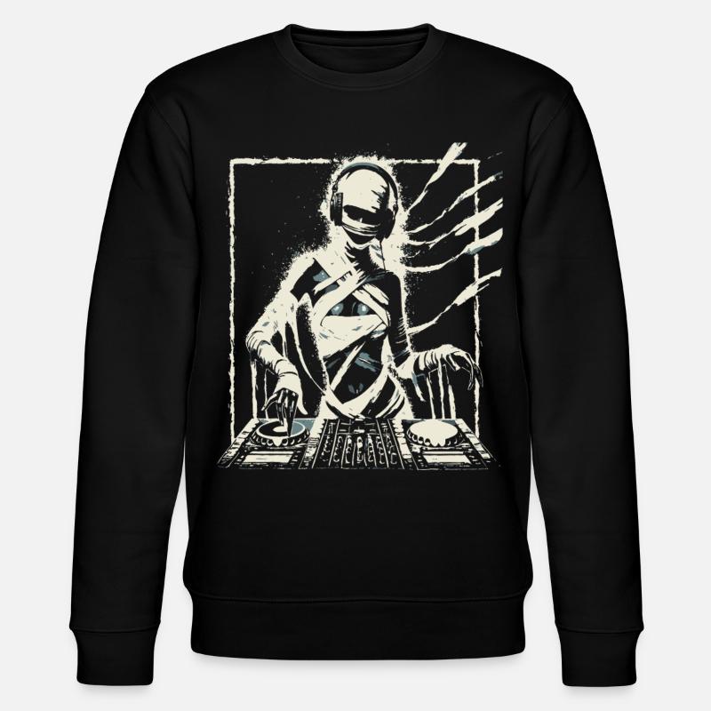 Futuristic DJ with Glitch Effects. - Stanley/Stella CHANGER Unisex Organic Sweatshirt - black