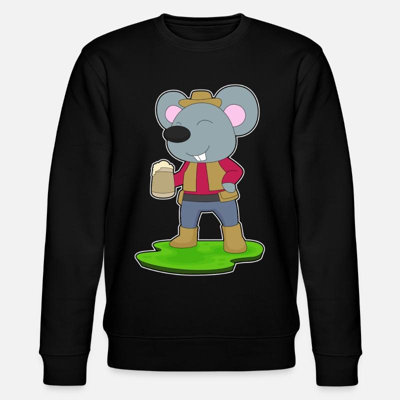 Maus Bierkrug Bier - Stanley/Stella Unisex Bio-Sweatshirt CHANGER  - Schwarz