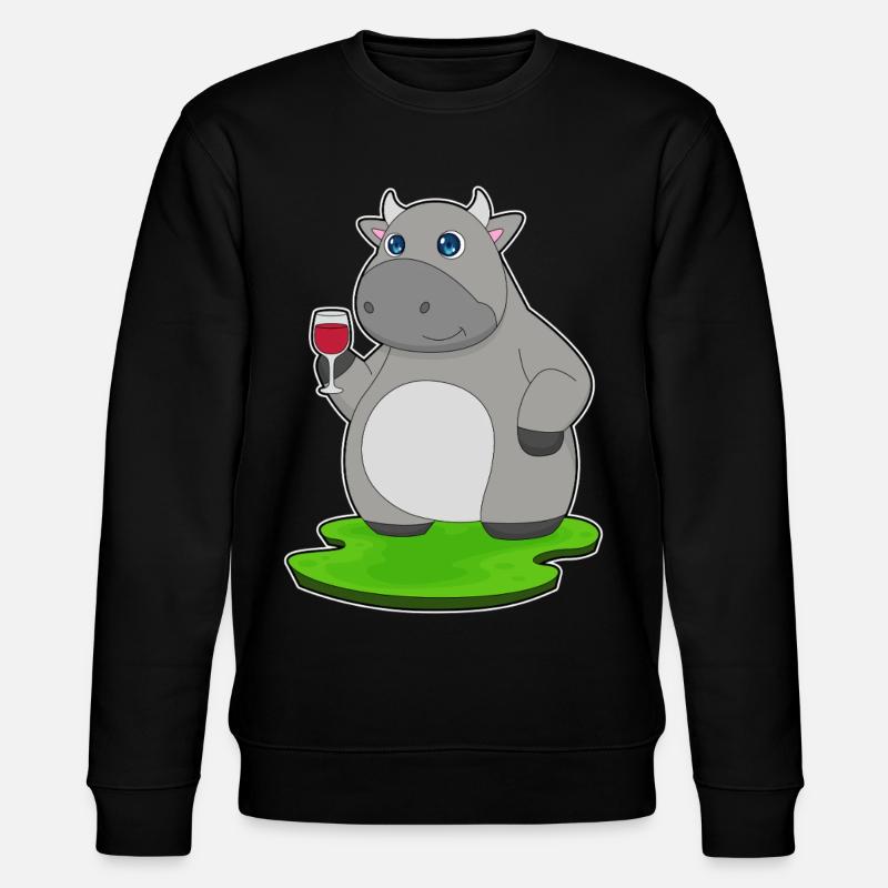 Kuh Rotwein - Stanley/Stella Unisex Bio-Sweatshirt CHANGER  - Schwarz
