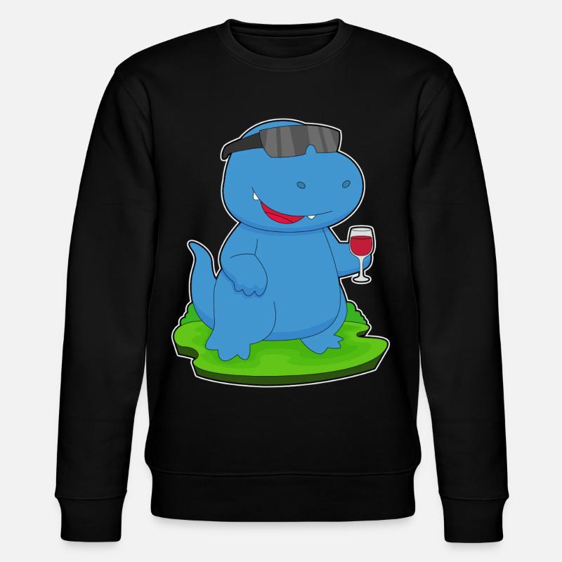 Dinosaurier Rotwein - Stanley/Stella Unisex Bio-Sweatshirt CHANGER  - Schwarz