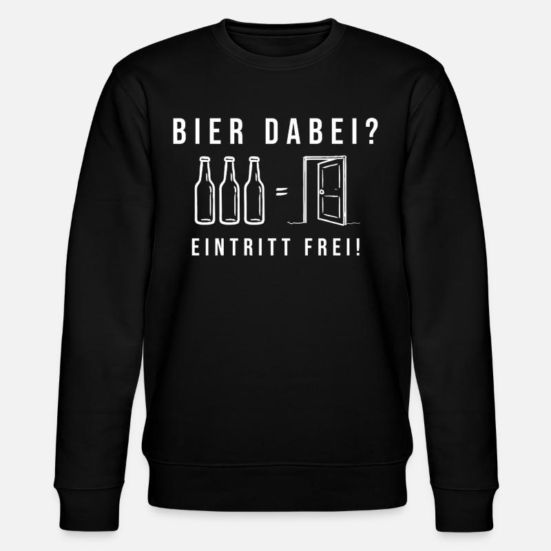Bier dabei Eintritt frei - Stanley/Stella Unisex Bio-Sweatshirt CHANGER  - Schwarz