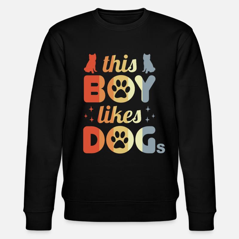 Junge der Hunde mag - Stanley/Stella Unisex Bio-Sweatshirt CHANGER  - Schwarz