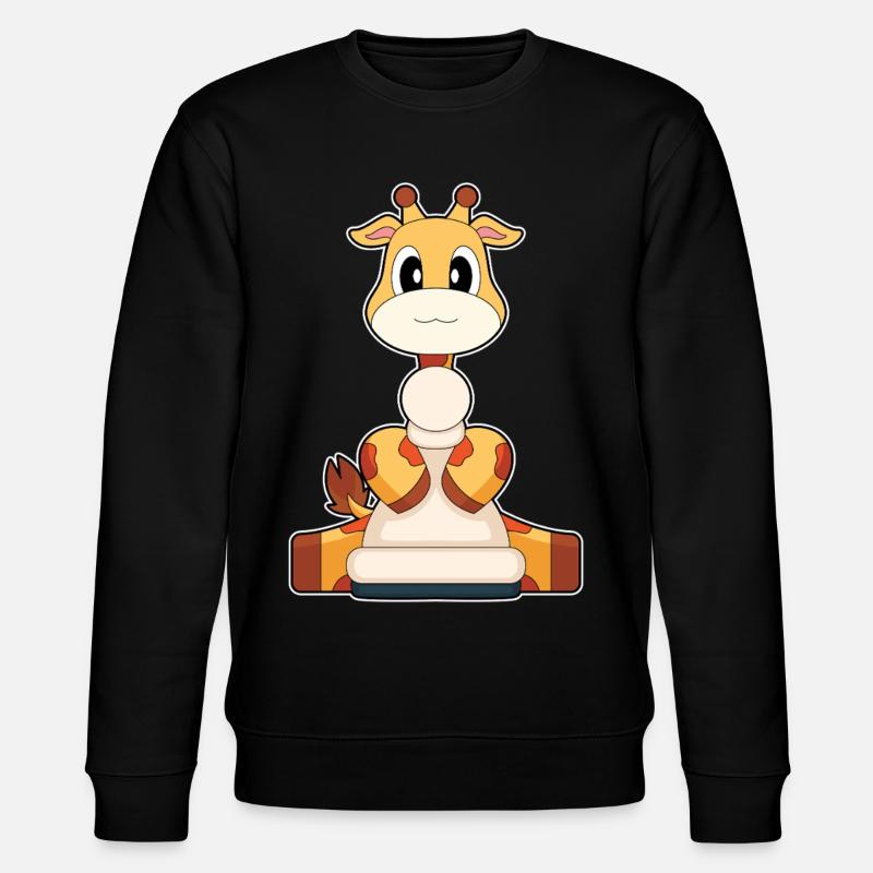 Giraffe Schachfigur Bauer Schach - Stanley/Stella Unisex Bio-Sweatshirt CHANGER - Schwarz