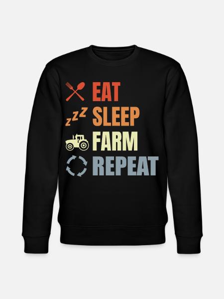 Eat Sleep Farm Repeat - Stanley/Stella Unisex Bio-Sweatshirt CHANGER  - Schwarz