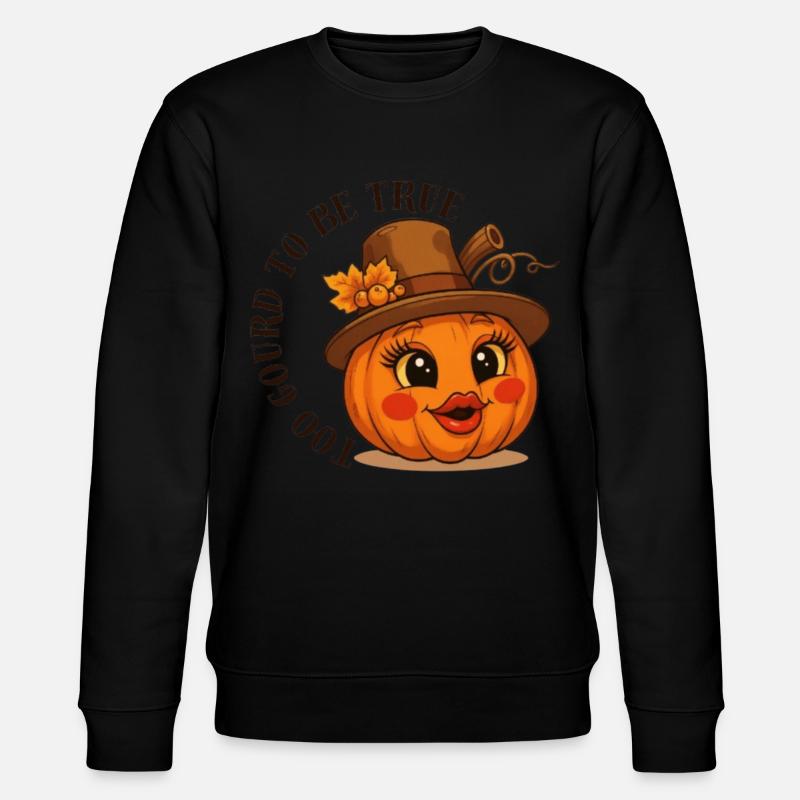 Herbstlicher Kürbis - Stanley/Stella Unisex Bio-Sweatshirt CHANGER  - Schwarz
