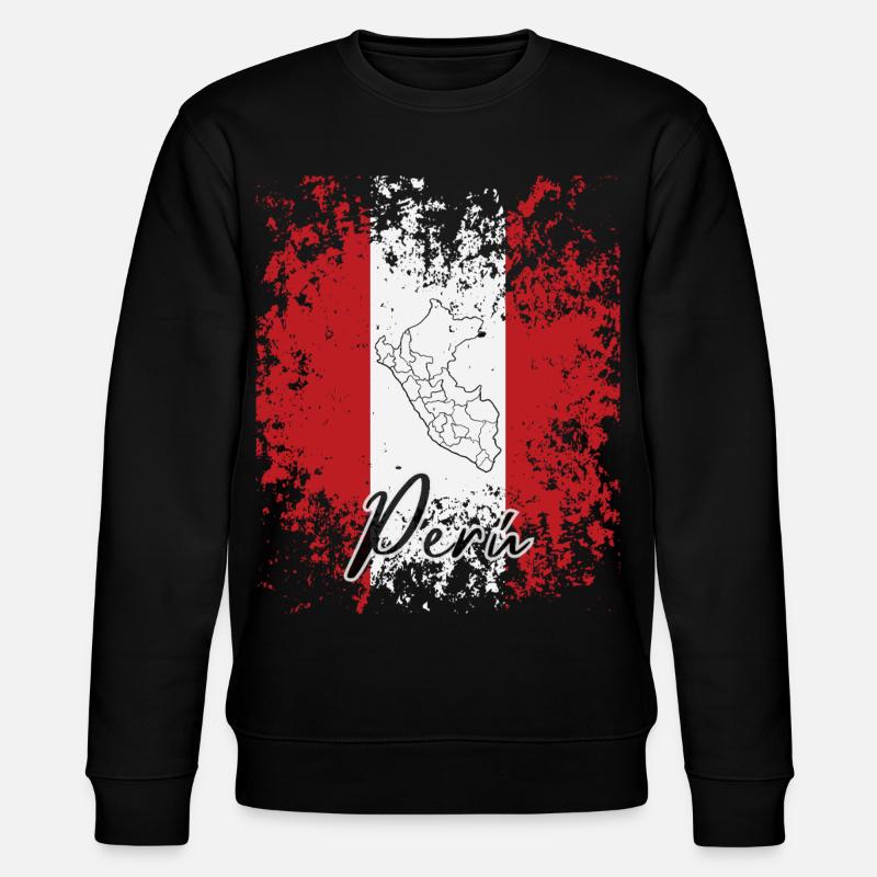 J'aime le Pérou, le drapeau péruvien - Sweat bio CHANGER Stanley/Stella Unisexe - noir