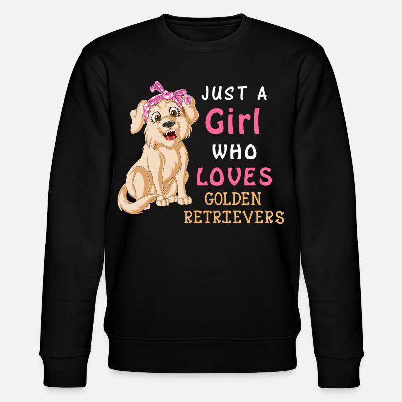 Golden Retriever Mädchen Liebe - Stanley/Stella Unisex Bio-Sweatshirt CHANGER  - Schwarz