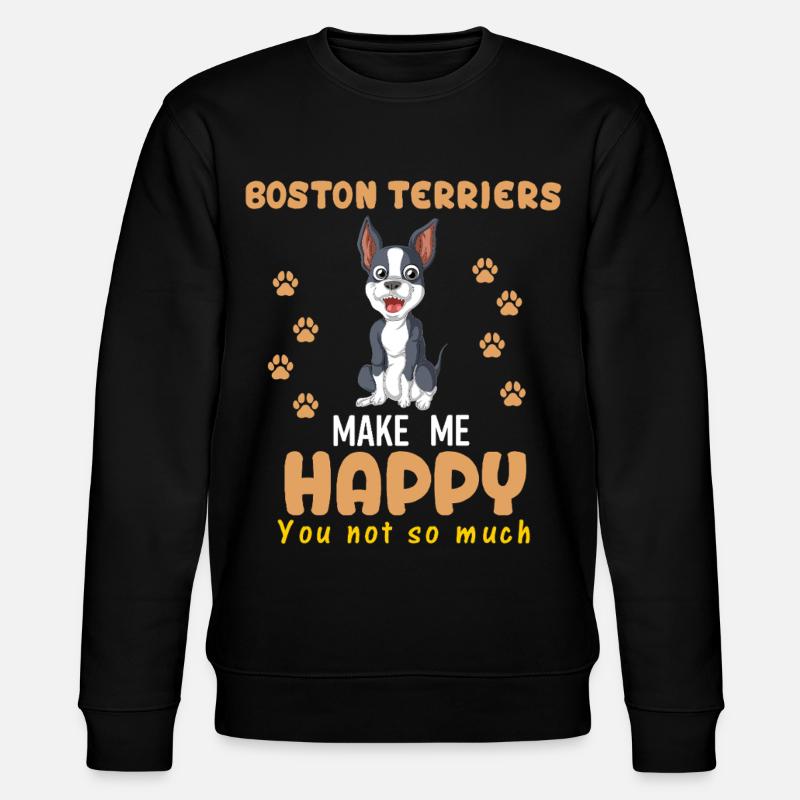 Boston Terrier Happy Meme Design - Sweat bio CHANGER Stanley/Stella Unisexe - noir