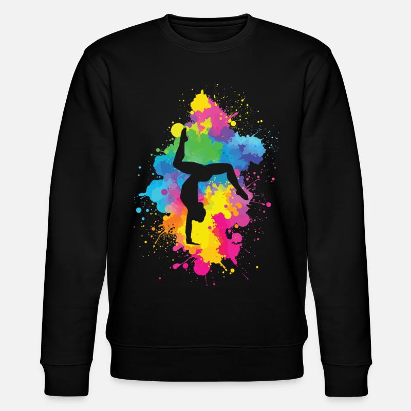 Akrobatiek mit Farbexplosion - Stanley/Stella Unisex Bio-Sweatshirt CHANGER  - Schwarz