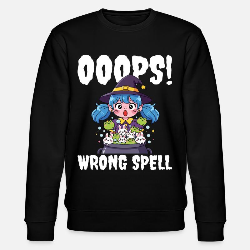 OOOPS! WRONG SPELL - WITCH HALLOWEEN - Stanley/Stella CHANGER Unisex Organic Sweatshirt - black