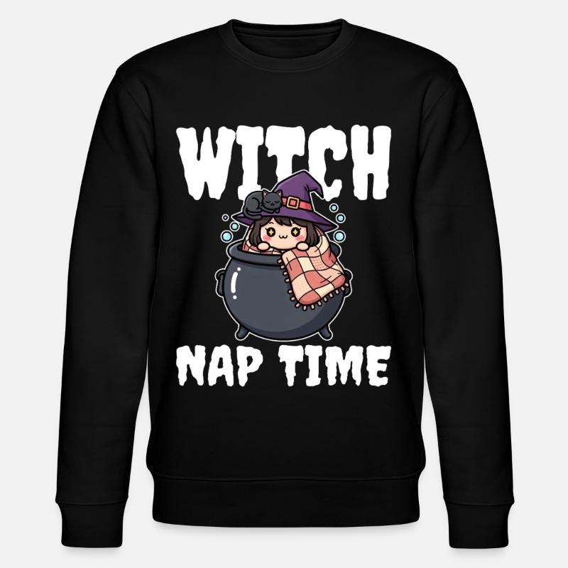 WITCH NAP TIME - WITCH HALLOWEEN - Stanley/Stella CHANGER Unisex Organic Sweatshirt - black