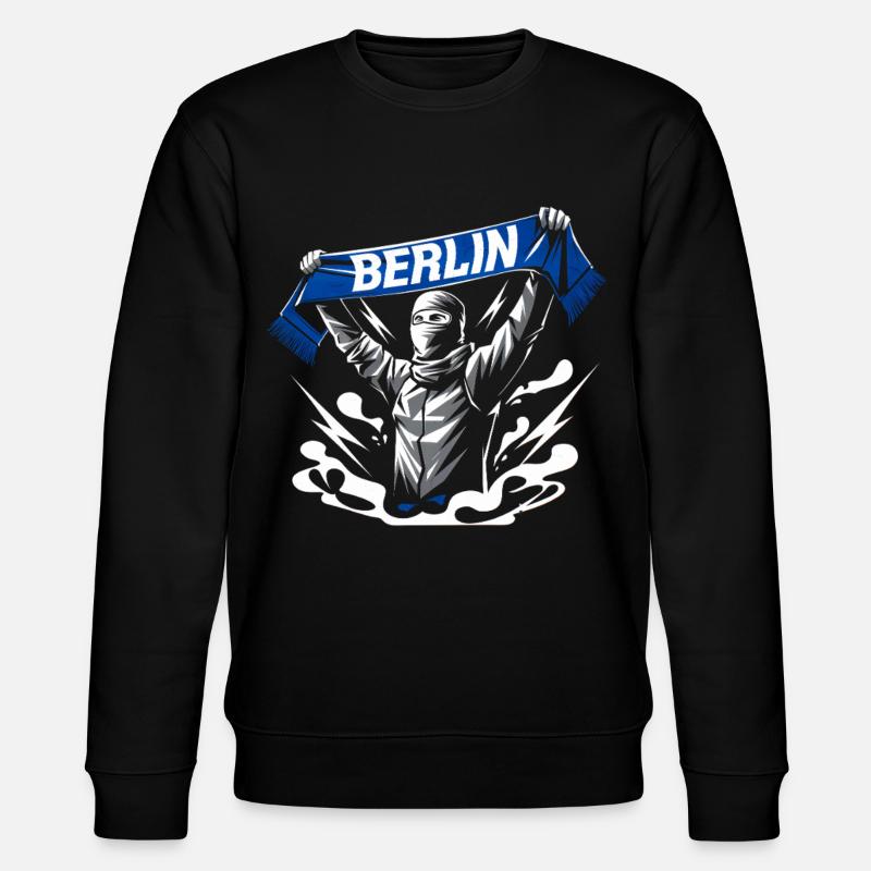 Stilisierte Neon-Graffiti Berlin Szene - Stanley/Stella Unisex Bio-Sweatshirt CHANGER  - Schwarz