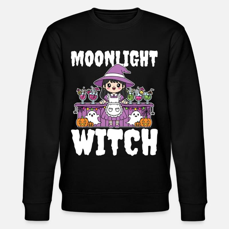 MOONLIGHT WITCH - WITCH HALLOWEEN - Stanley/Stella CHANGER Unisex Organic Sweatshirt - black