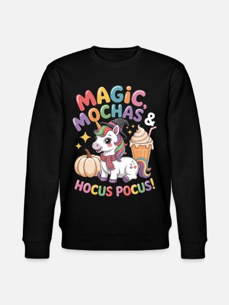 Magischer Einhorn Halloween Spaß - Stanley/Stella Unisex Bio-Sweatshirt CHANGER  - Schwarz