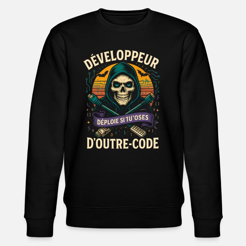 Web Developer - Halloween Skull - Stanley/Stella CHANGER Unisex Organic Sweatshirt - black