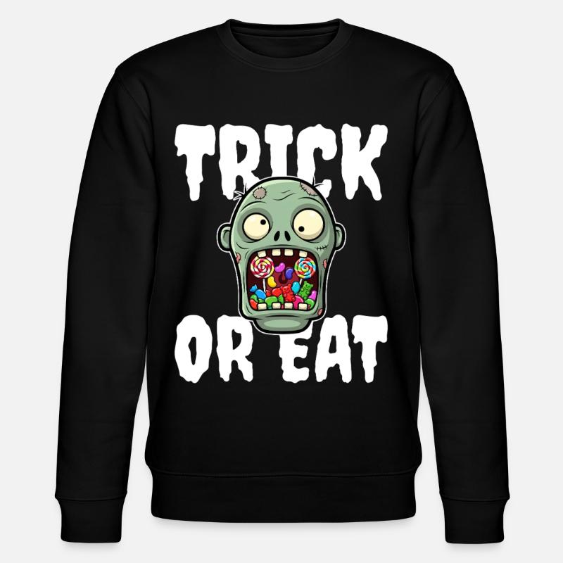 SÜSSES ODER ESSEN - ZOMBIE HALLOWEEN - Stanley/Stella Unisex Bio-Sweatshirt CHANGER  - Schwarz