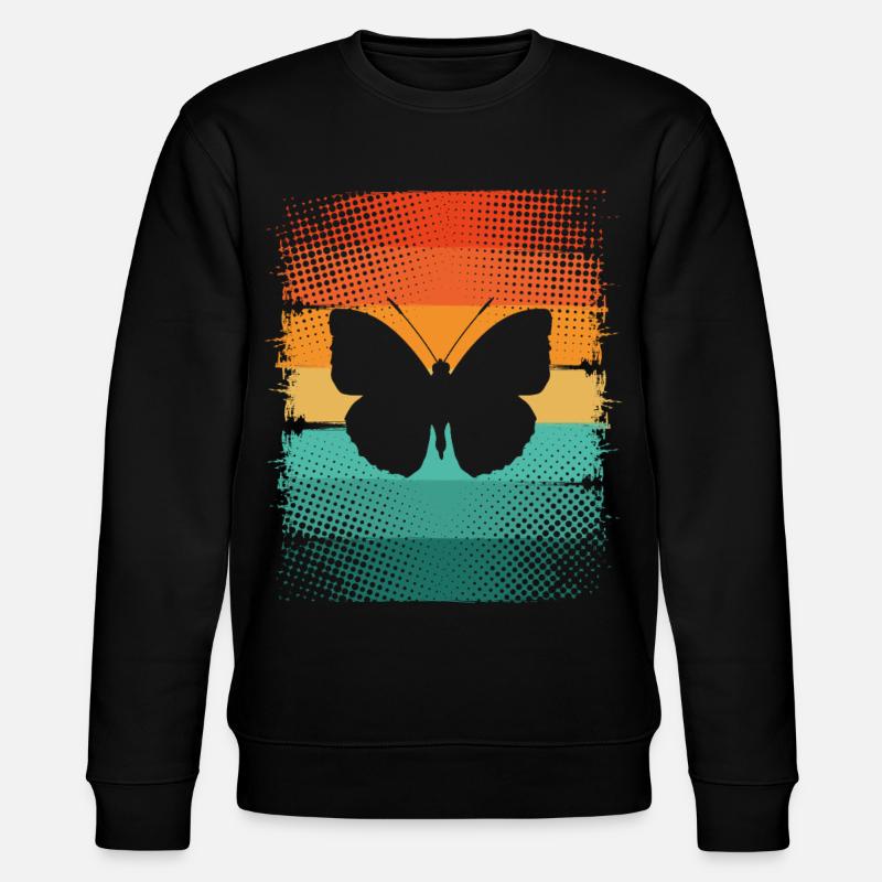 Schmetterling - Stanley/Stella Unisex Bio-Sweatshirt CHANGER  - Schwarz