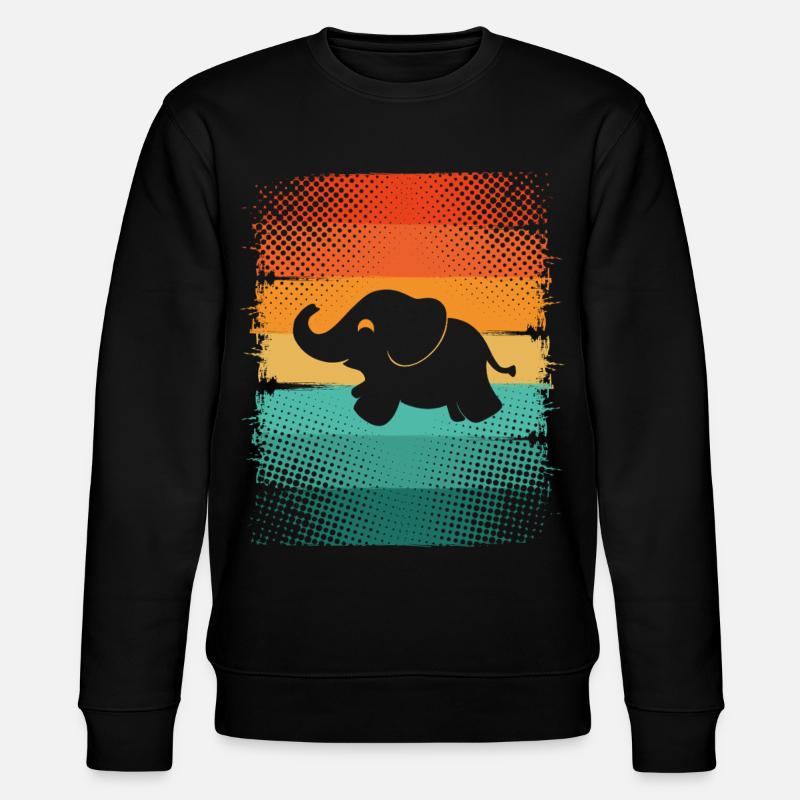 Elefant - Stanley/Stella Unisex Bio-Sweatshirt CHANGER  - Schwarz
