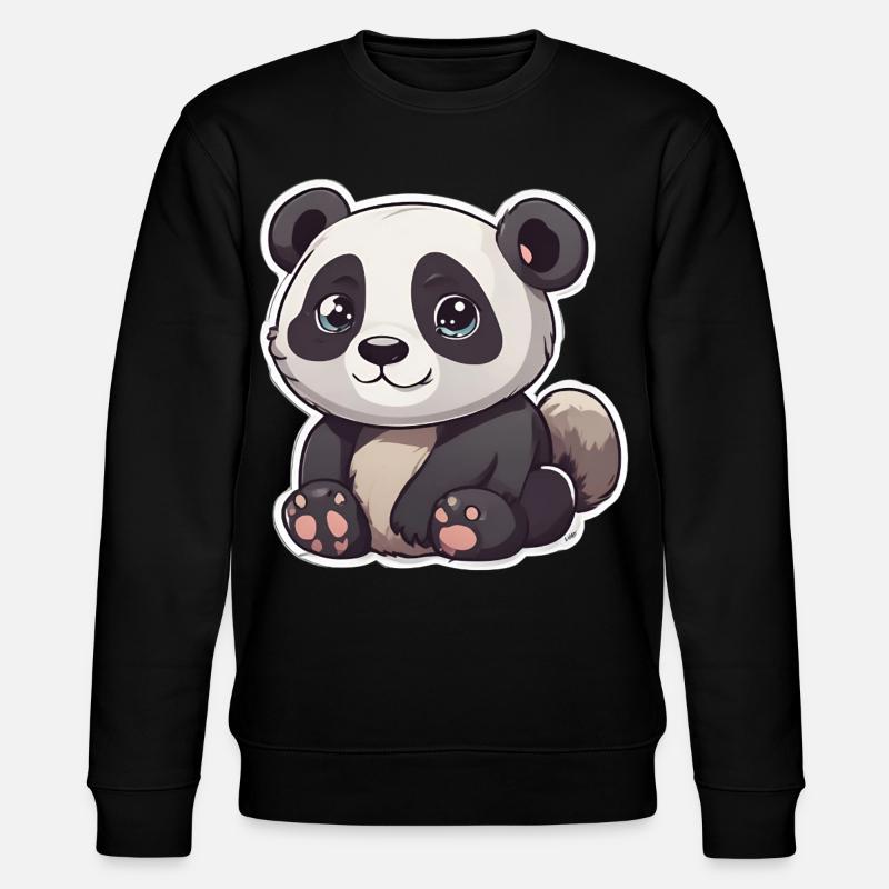 Panda mignon aux grands yeux - Sweat bio CHANGER Stanley/Stella Unisexe - noir