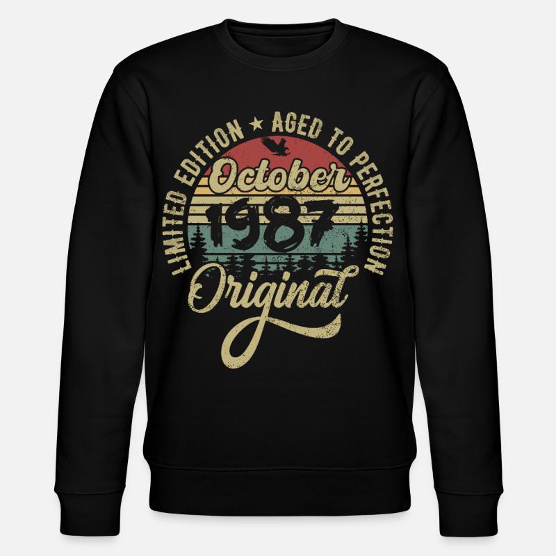 october 1987 anniversary october 1987 october - Stanley/Stella CHANGER Unisex Organic Sweatshirt - black