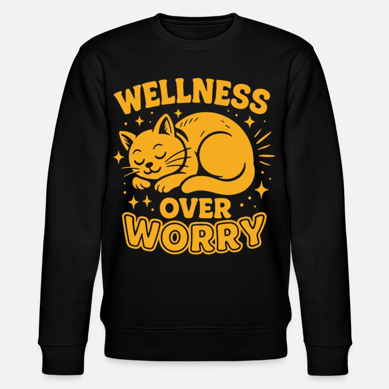 Wellness Over Worry Achtsamkeits-affirmation - Stanley/Stella Unisex Bio-Sweatshirt CHANGER  - Schwarz