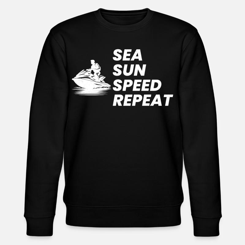 Lustige Jetski-Sommer-Geschwindigkeitswiederholung - Stanley/Stella Unisex Bio-Sweatshirt CHANGER - Schwarz