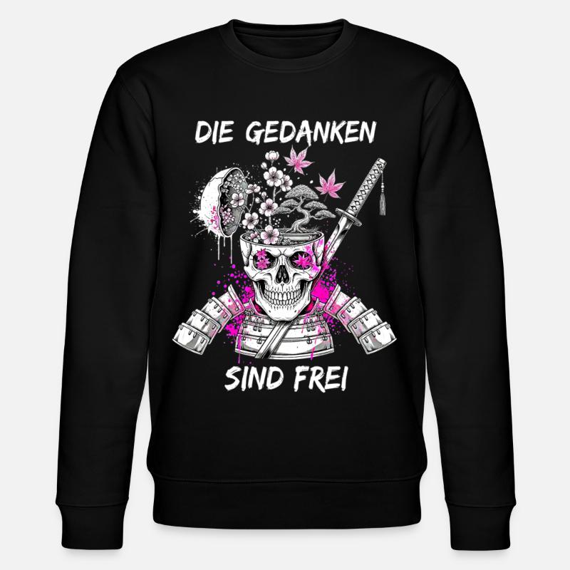 Warrior Skull Samurai - Stanley/Stella CHANGER Unisex Organic Sweatshirt - black