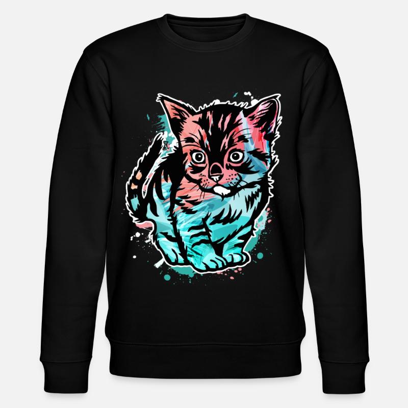 Katze Bunt - Stanley/Stella Unisex Bio-Sweatshirt CHANGER  - Schwarz
