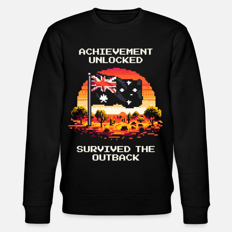 Achievement: Outback überlebt | Australien - Stanley/Stella Unisex Bio-Sweatshirt CHANGER  - Schwarz