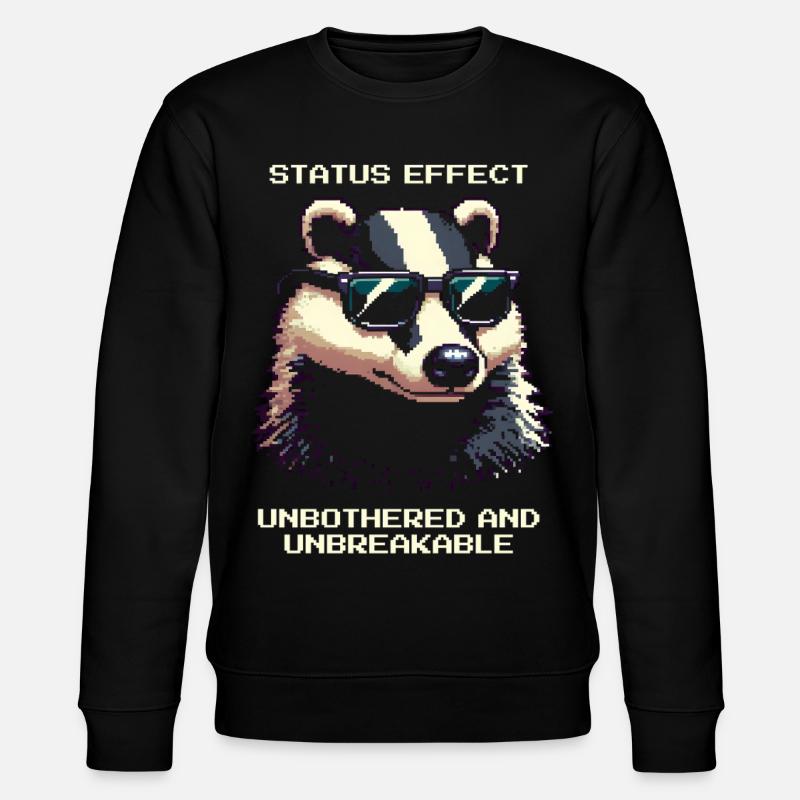 Status-Effekt: Unerschütterlich | Dachs Wald - Stanley/Stella Unisex Bio-Sweatshirt CHANGER - Schwarz