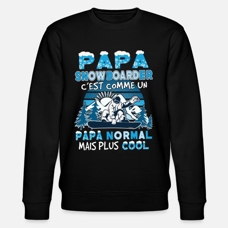 Papa Snowboarder - Stanley/Stella Unisex Bio-Sweatshirt CHANGER  - Schwarz