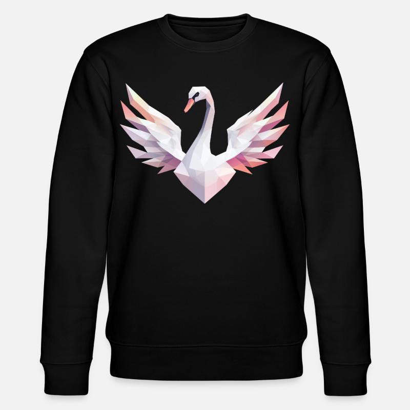 Geometrischer Schwan mit Pastellfarben - Stanley/Stella Unisex Bio-Sweatshirt CHANGER  - Schwarz