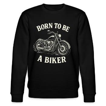 Born To Be A Biker Motorrad - Stanley/Stella Unisex Bio-Sweatshirt CHANGER  - Schwarz - Vorne - Nik (191cm) & Marisol (170cm)