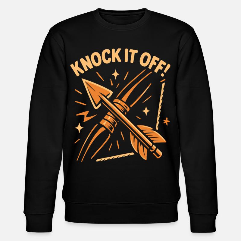 Bogenschießen Bogen Bogenschütze Knock It Off - Stanley/Stella Unisex Bio-Sweatshirt CHANGER  - Schwarz