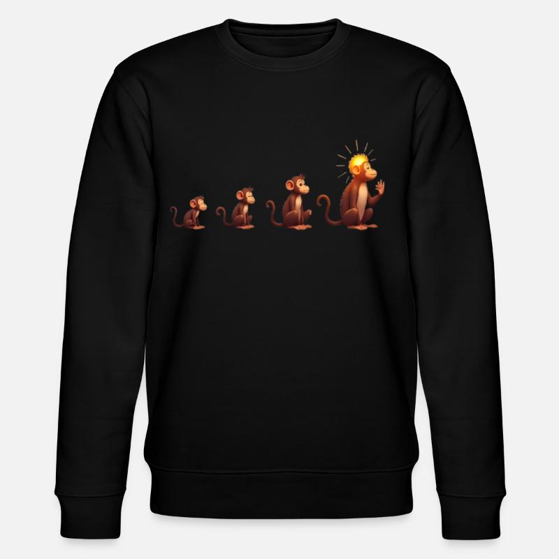 Evolution of sun-headed monkeys - Stanley/Stella CHANGER Unisex Organic Sweatshirt - black
