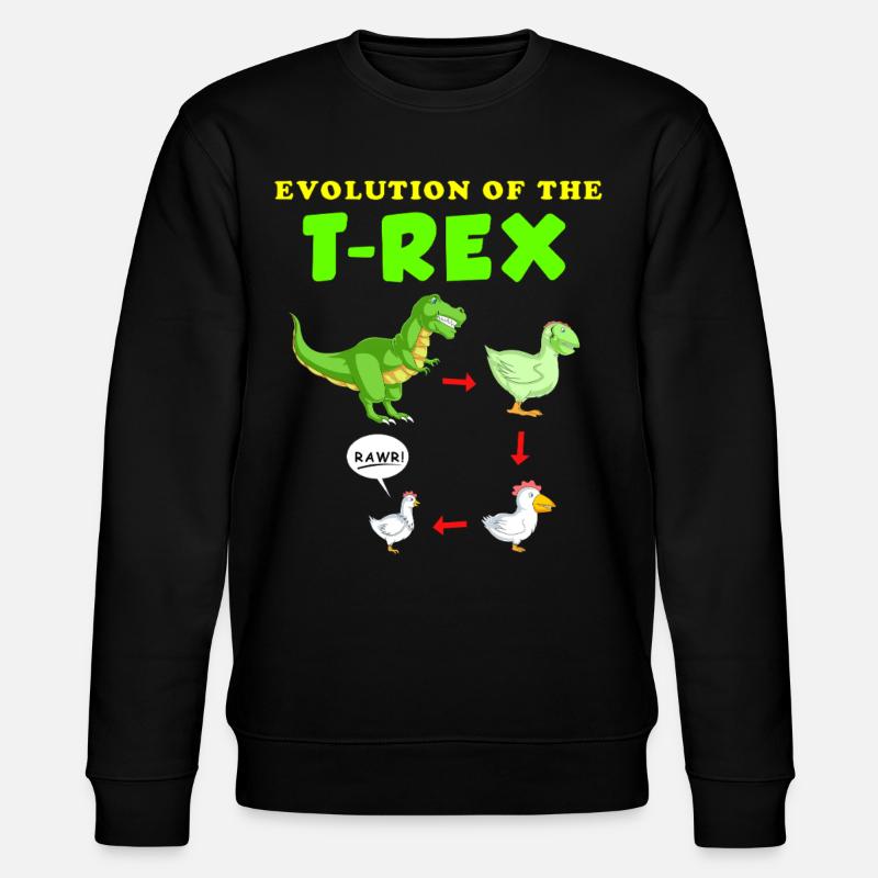 Die Entwicklung der T-Rex-Dinosaurier-Illustration - Stanley/Stella Unisex Bio-Sweatshirt CHANGER  - Schwarz