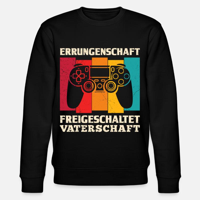 Werdender Vater ERRUNGENSCHAFT FREIGESCHALTET - Stanley/Stella Unisex Bio-Sweatshirt CHANGER  - Schwarz