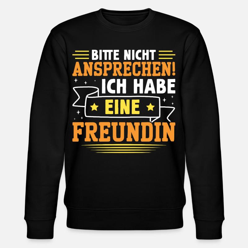 Malle BITTE NICHT ANSPRECHEN Lustiges - Stanley/Stella Unisex Bio-Sweatshirt CHANGER  - Schwarz