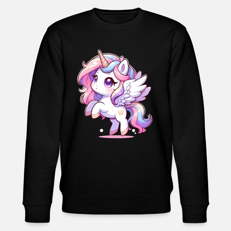 Magisches Einhorn - Stanley/Stella Unisex Bio-Sweatshirt CHANGER  - Schwarz