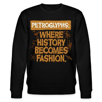 Pétroglyphes Pétroglyphes Pictogrammes - Sweat bio CHANGER Stanley/Stella Unisexe - noir - Devant - Nik (191cm) & Marisol (170cm)