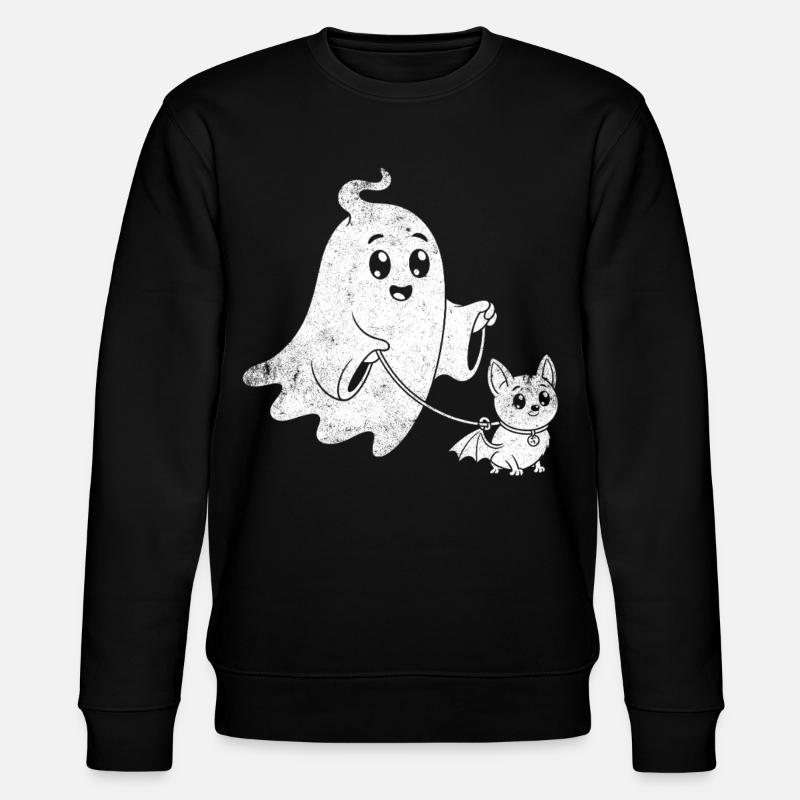 Fantôme avec chien chauve-souris d’Halloween - Sweat bio CHANGER Stanley/Stella Unisexe - noir