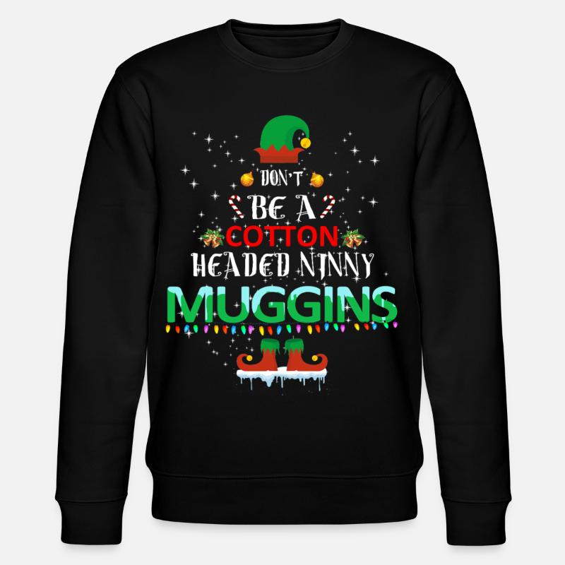 Baumwollkopf Muggins Weihnachten - Stanley/Stella Unisex Bio-Sweatshirt CHANGER  - Schwarz
