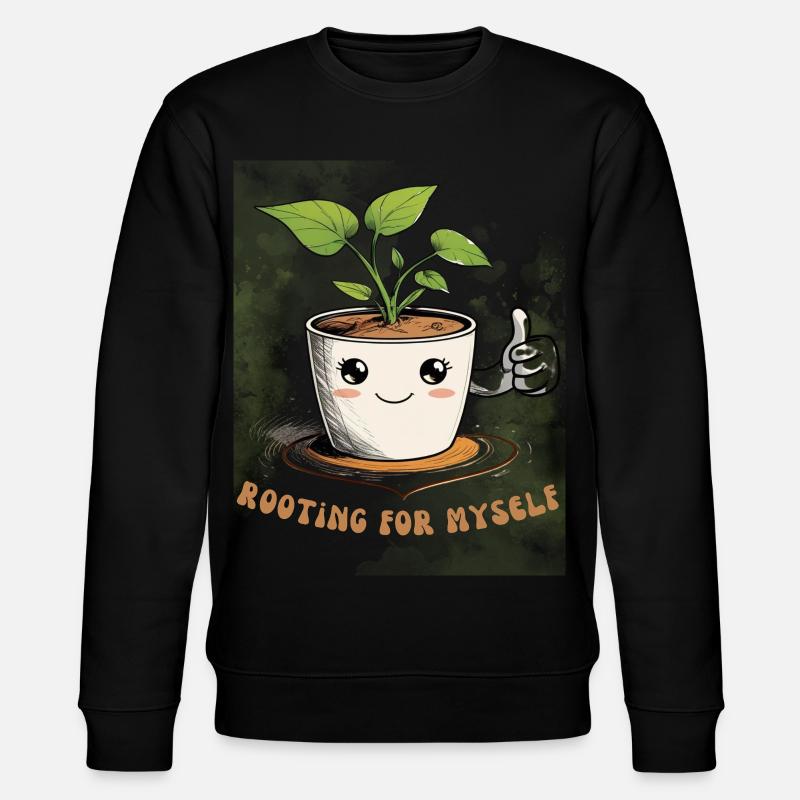 Mignon pot de fleurs avec breloque - Sweat bio CHANGER Stanley/Stella Unisexe - noir