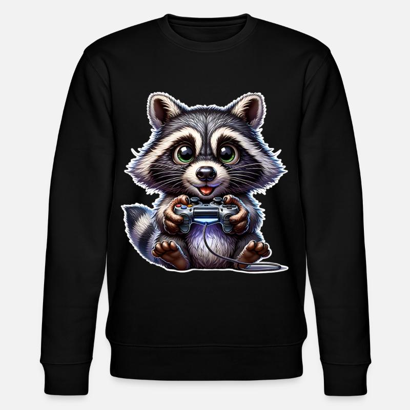 Waschbär Gaming - Stanley/Stella Unisex Bio-Sweatshirt CHANGER  - Schwarz