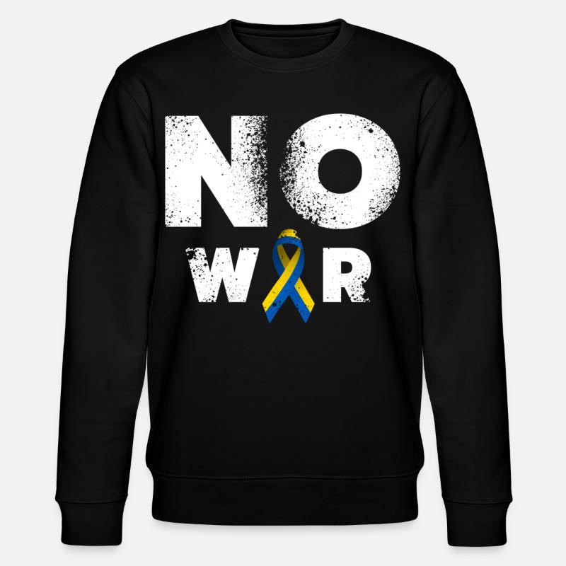 No War Ukraine Friedenszeichen - Stanley/Stella Unisex Bio-Sweatshirt CHANGER  - Schwarz