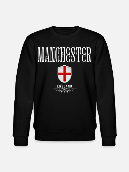 I love Manchester, Manchester UK - Stanley/Stella CHANGER Unisex Organic Sweatshirt - black