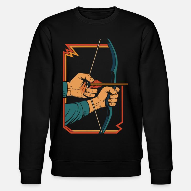 archery bow target archer hands retro - Stanley/Stella CHANGER Unisex Organic Sweatshirt - black